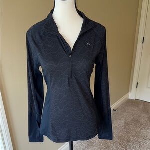 Paradox Pullover Merino Wool Blend Base Layer 1/4 Zip Black Grey Women's Size S